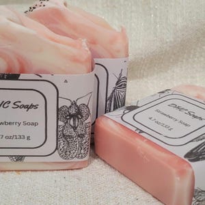 Handmade Strawberry Cold Process Soap