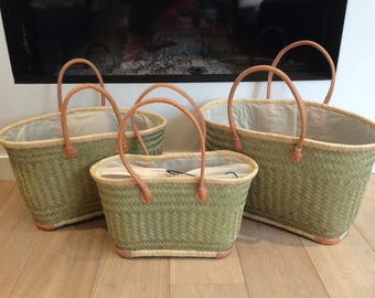 bozaka shopping basket 4 leather corners