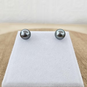 Classic Tahitian Black Pearl Stud Earrings, , Tahitian pearl earrings, Pearl Stud Earrings, Christmas gift for her.