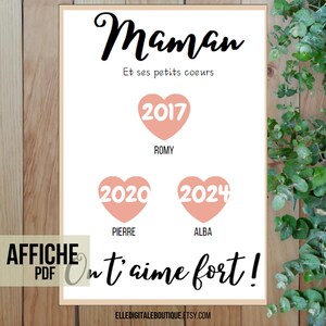 Póster personalizado - Regalo especial para el Día de la Madre - Emoción para ofrecer - Recuerdo único para imprimir - Diseño tierno y moderno