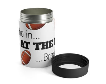 Football Can Holder: Stainless Steel Drink Cooler, Game Day Tailgate Gift