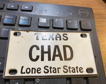 Texas miniature license plate Chad 2 x 4.