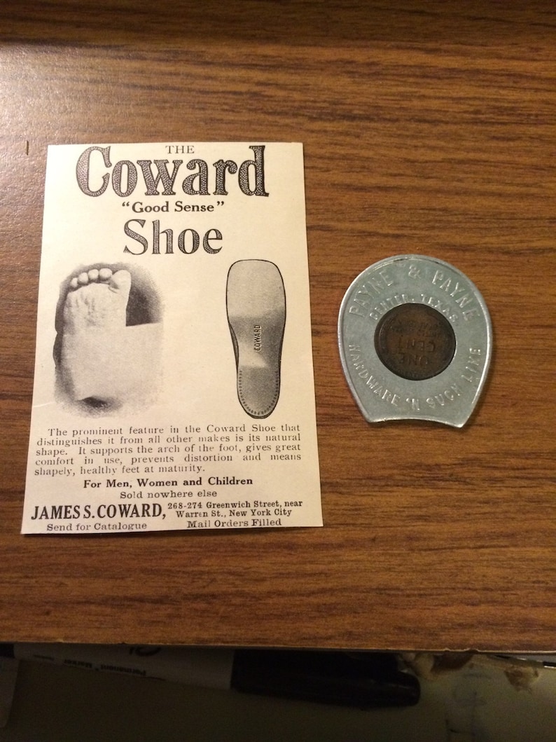 Victorian Ad Circa 1905 Cowards Shoes Ad 2 1/2 X 3 1/2. Etsy