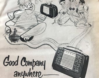 RCA Victor portable radio BX57 model ad 5 1/2 x 7 1/2. 1951