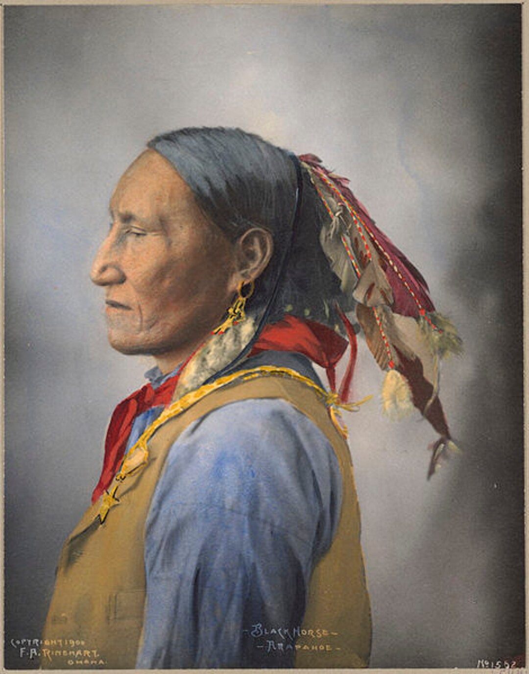 Black Horse Indian Chief Native American Suitable for Framing. 8 X 10 ...