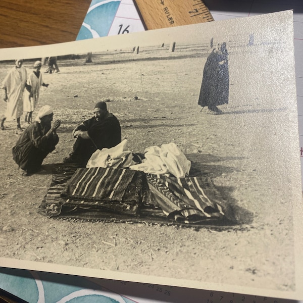 WWII North Africa Tunisia Carthage Beja area Arabic people vintage photo 5 x 7