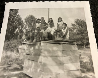 Me and my gang 1957 vintage photograph 3 1/2 x 3 1/2.