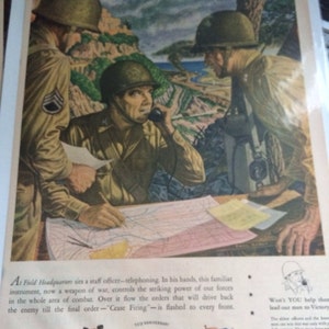 Western Electric WWII .paul Rubut Artist Military Ad 1944 - Etsy