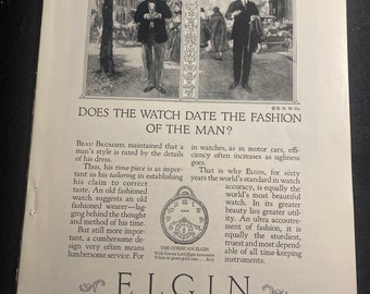 Elgin watch ad circa 1920 7 x 10 original advertisement print ad
