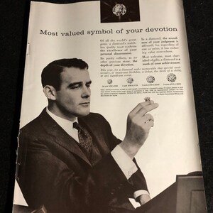 Wedding ring diamond ad 1956 devotion marriage 7 x 10 original ad