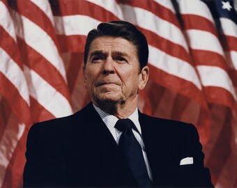 Ronald Reagan President vintage image 8 x 10 reproduction.