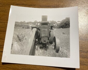 Vintage photo tractor farming photograph 2 1/2 x 2 1/2