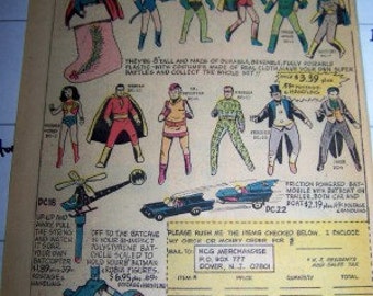 DC COMICS Christmas Super heroes Stocking Stuffers  ad circa 1975