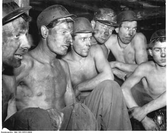 early coal miners image vintage