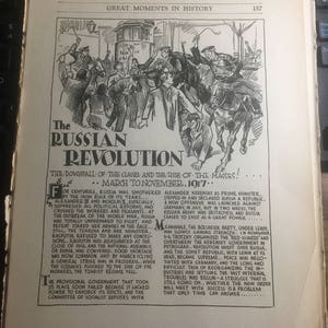 The Russian Revolution 1917 .1933 book page history print illustration . Art frameable history