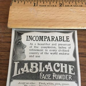 LaBlanche face powder ad circa 1905 2 1/2 x 2.