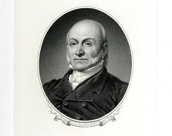 John Quincy Adams 8 x 10 image reproduced onto 8 1/2 x 11 photo paper, Intaglio