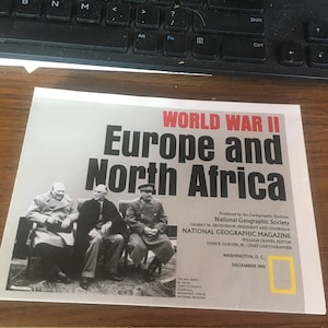 National Geographic map World War II Europe and North Africa. 1991