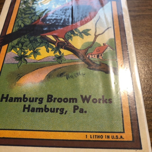 Hamburg Pa Hamburg broom works advertising piece. 3 x 6 card.