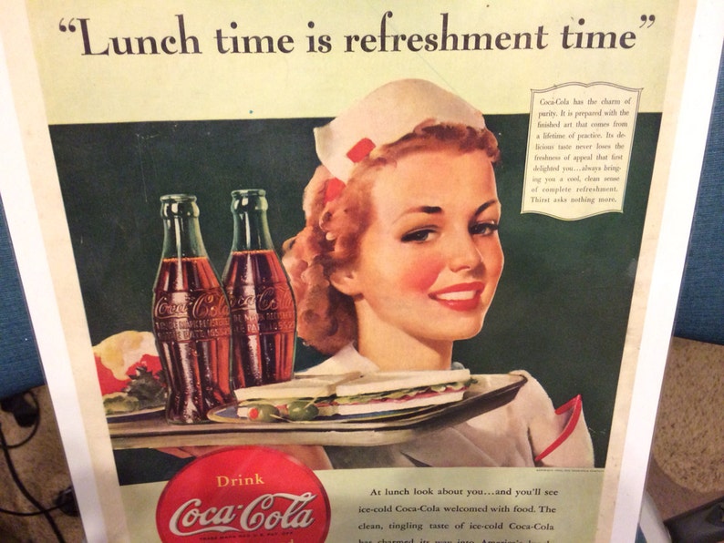 Coke Coca-Cola ad waitress WWII war time 1940 image 2