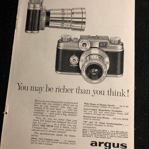 Argus camera ad circa 1957
