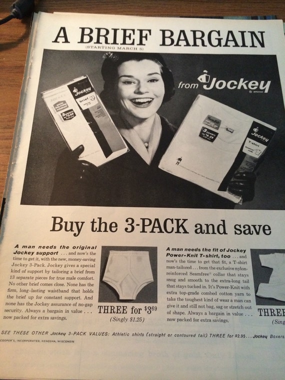 Circa 1962 Jockey Brand Underwear Briefs Ad. 13x10. -  Canada