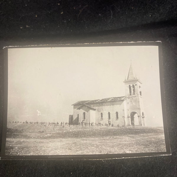 WWII North Africa graves of American GIs Beja near Tunisia vintage photograph 2 1/2 x 3 1/2 original