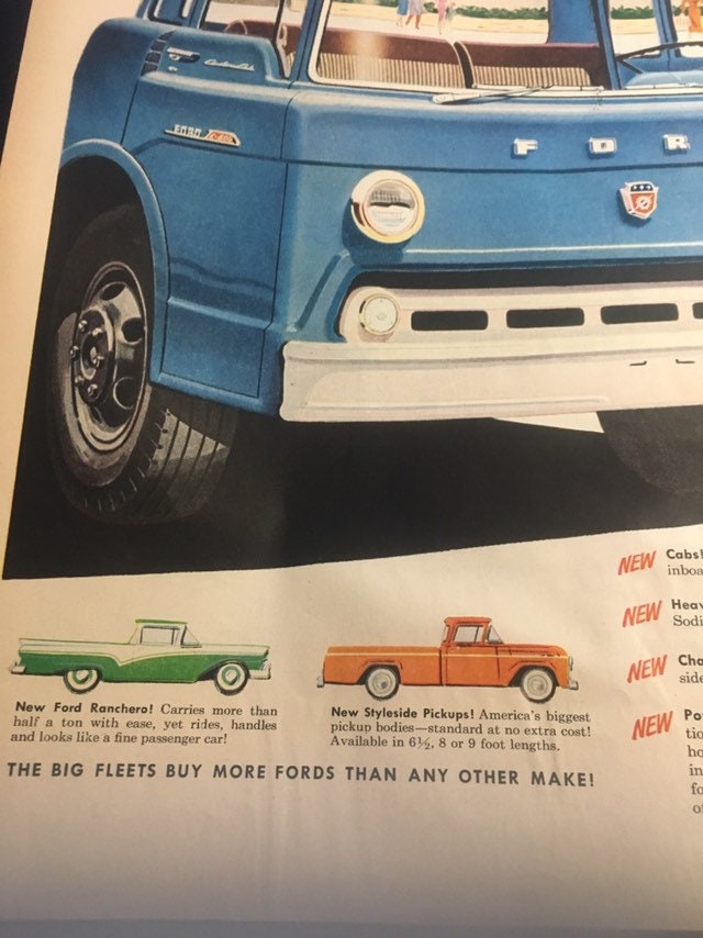 1957 Ford Truck Ad: Styleside Ranchero, Tilt Cab (two-page Original) - Etsy