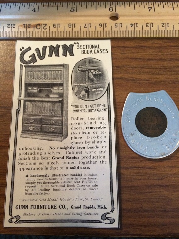 Gunn Sectional Book Cases Ad Circa 1905 Grand Rapids Etsy