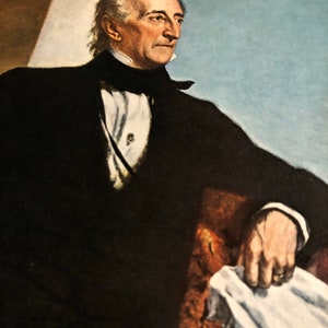 John Tyler President USA 7 x 10 portrait book page image . 1965 original.