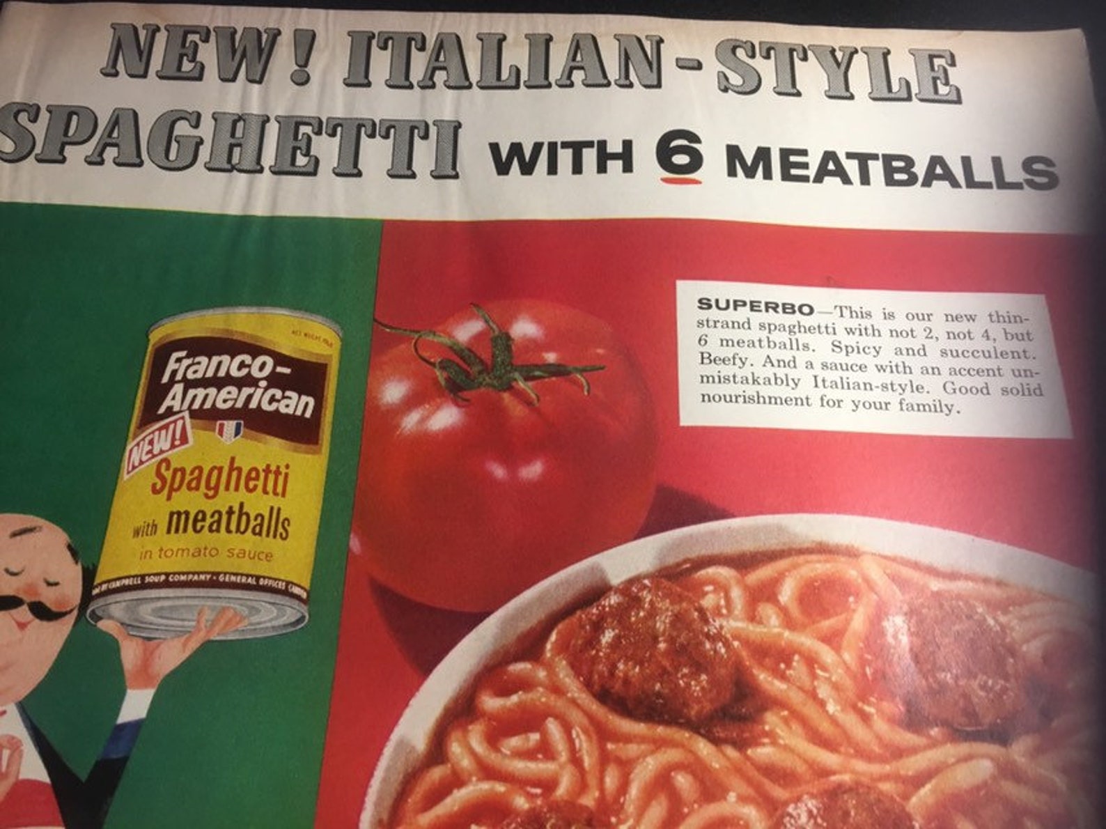 Franco American Italian Style Spaghetti Ad Circa 1957 Original Etsy
