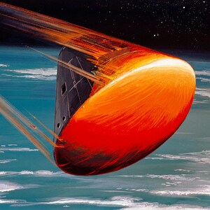 NASA Apollo re entry image circa 1960's 8 x 10 reproduction image