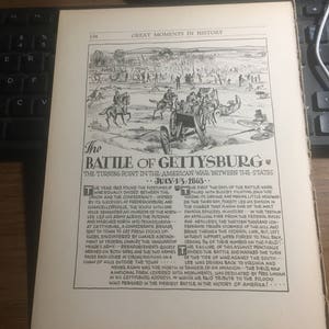 The Battle of Gettysburg 1863. 1933 book page history print illustration . Art frameable history