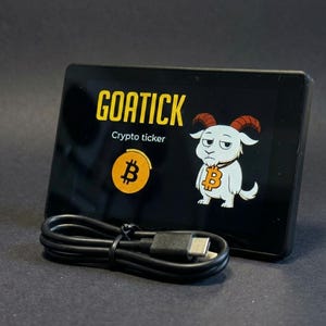GOATICK 3.5” Crypto Touchscreen Display | Real-Time Bitcoin & Ethereum Price Tracker | Live Binance Crypto Chart Screen