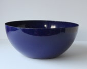 Vintage Finel Enamel 9.5 quot Bowl, Cobalt Blue, Kaj Franck Design, Arabia Finland, Scandinavian, Kitchenware