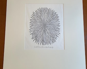 Jacques Hnizdovsky Hand Printed Original Woodcut "Adam's Needle"1972, Botanical, Potted Plant, Signed with Certificate of Authenticity