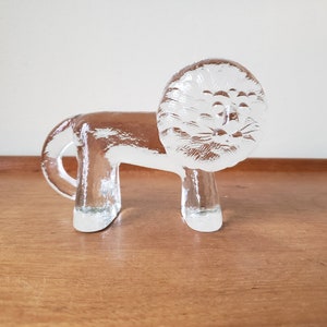 Kosta Boda Zoo Series Lion, African Animal Glass Figurine, Scandinavian Swedish Vintage Glass Collectible