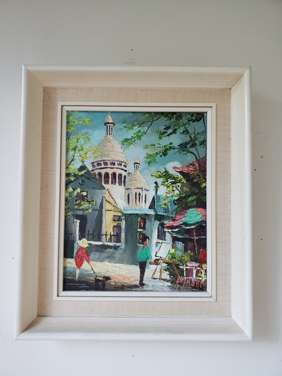 Vintage Original Oil Painting by Maurin Serpolette, 1970s Paris