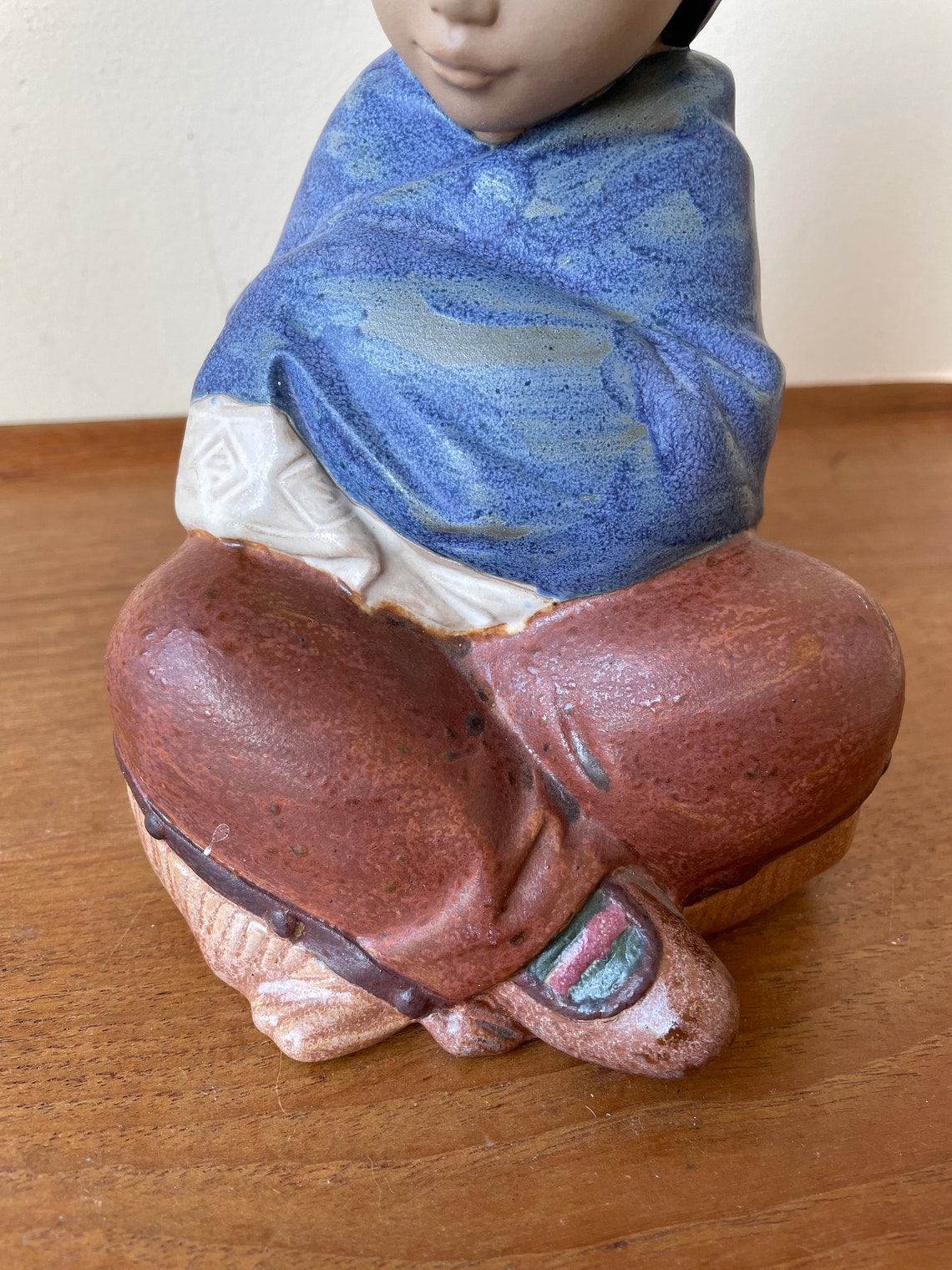 Vintage Nadal Ceramic Figurine of Native American Girl Etsy