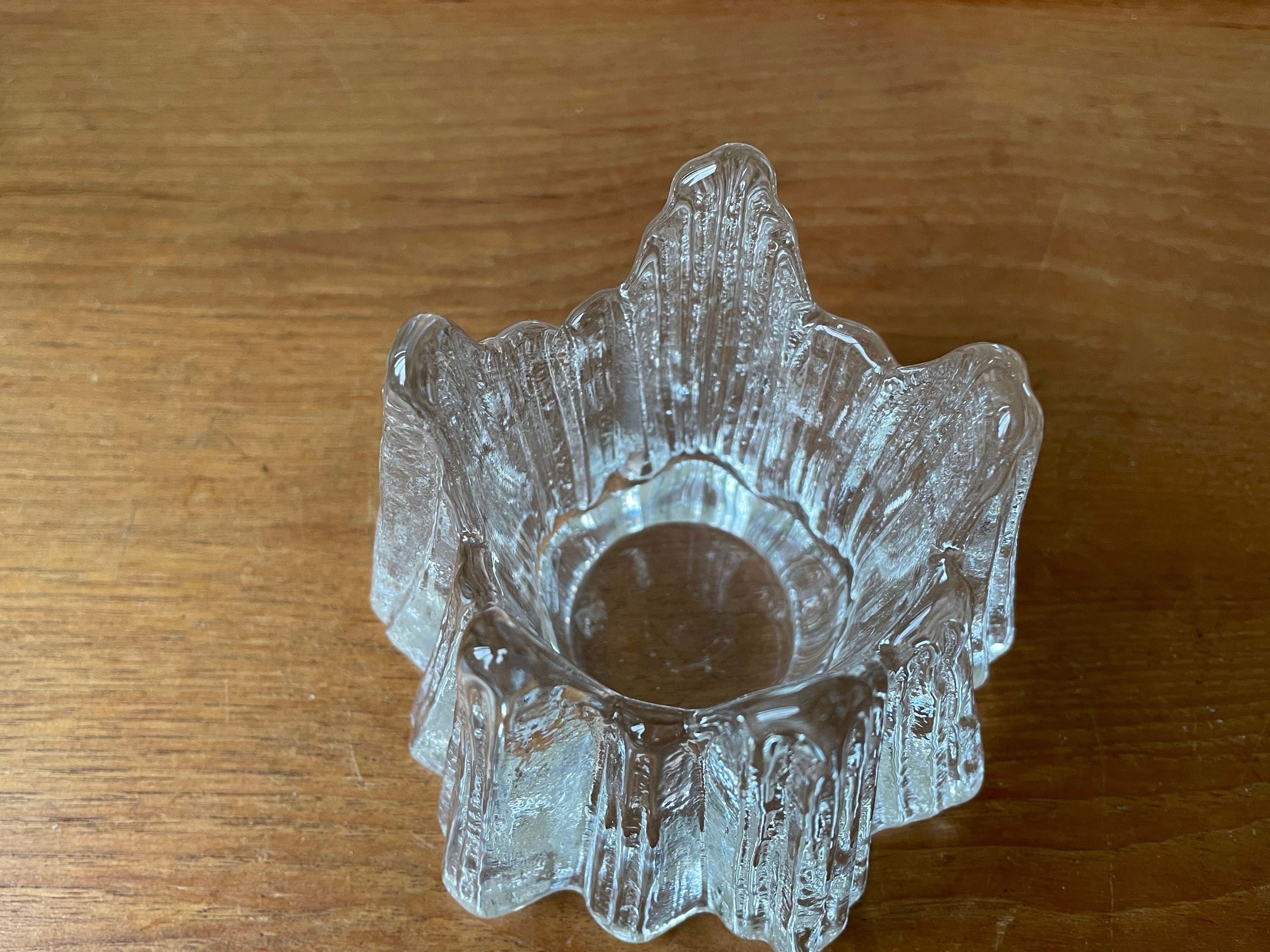Vintage Nybro Glasbruk Crystal Volcano Votive Holder, Sweden