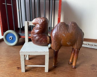 Rare: Antique Wooden Toy, Schoenhut USA Humpty Dumpty Circus series, Camel