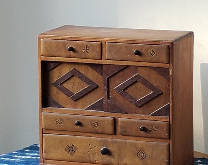 Vintage Japanese Small Wooden Chest Drawers, Inlaid, Decorative, Etsy