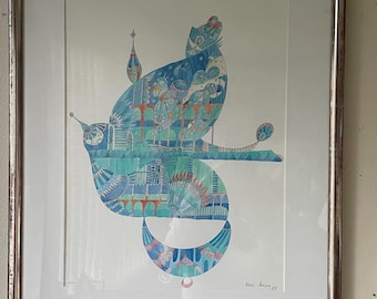 Vintage Whimsical Art, Signed, Framed