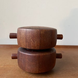 Vintage Dansk Designs Teak Peppermill Double Barrel 824 by Jens Quistgaard, Collectible Pepper Mill, Salt Shaker image 1