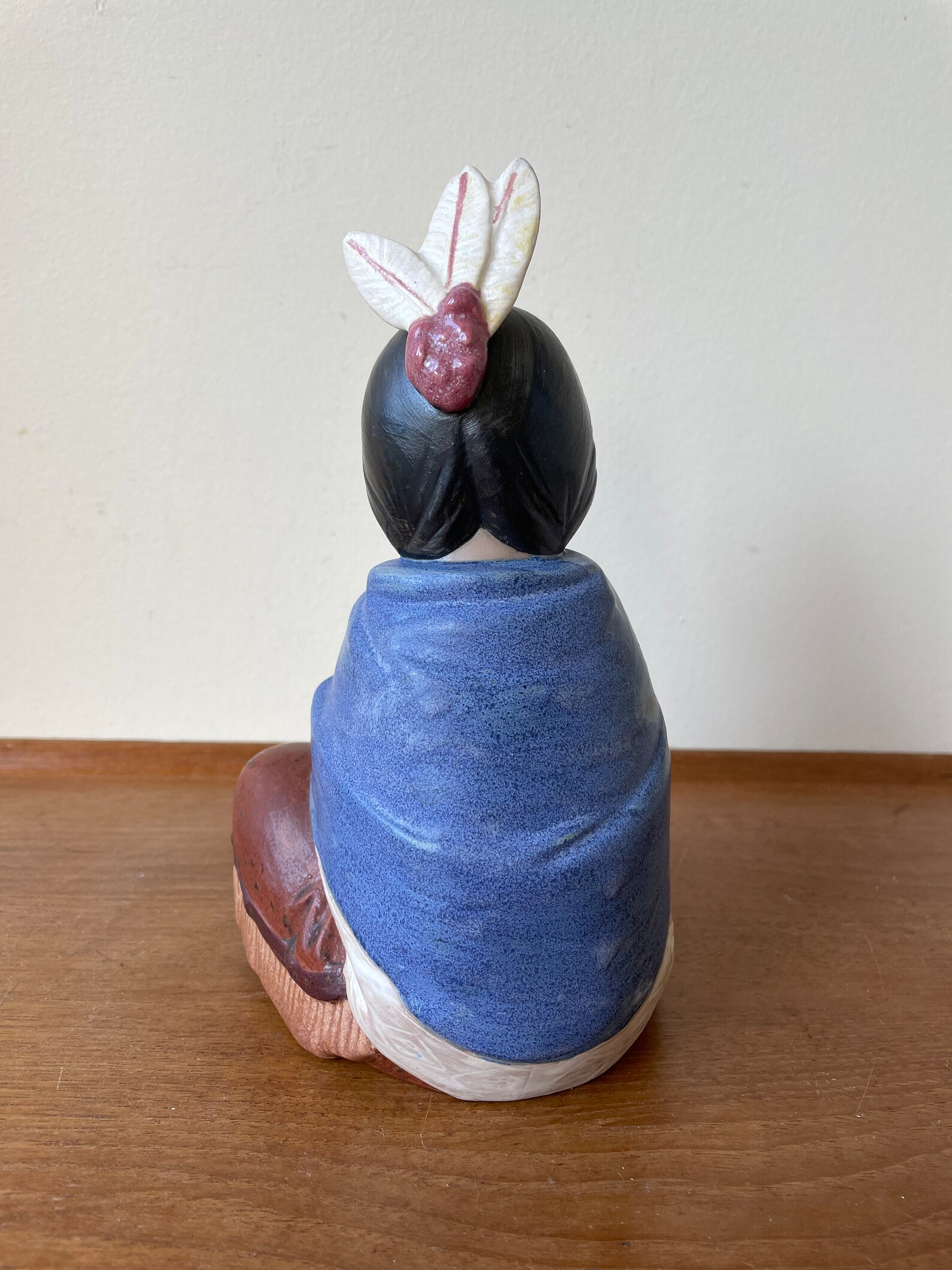 Vintage Nadal Ceramic Figurine of Native American Girl Etsy