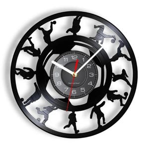 Football Vinyl Record Clock - With or Without LED lights - Soccer Football Rotation 2