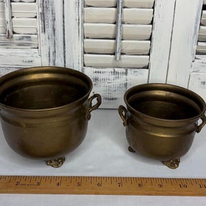 Brass Planter Cauldron Pots Vintage Made in India