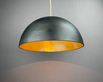 Luxury handcrafted black patina copper pendant light - island kitchen lighting fixture - farmhouse light chandelier - handmade copper light