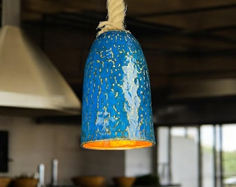 Handgemachte oxidierte Kupfer Pendelleuchte - Blau Patina Kupfer Pendelleuchte - Bauernhaus Deckenleuchten - Kupfer Lichtkuppel