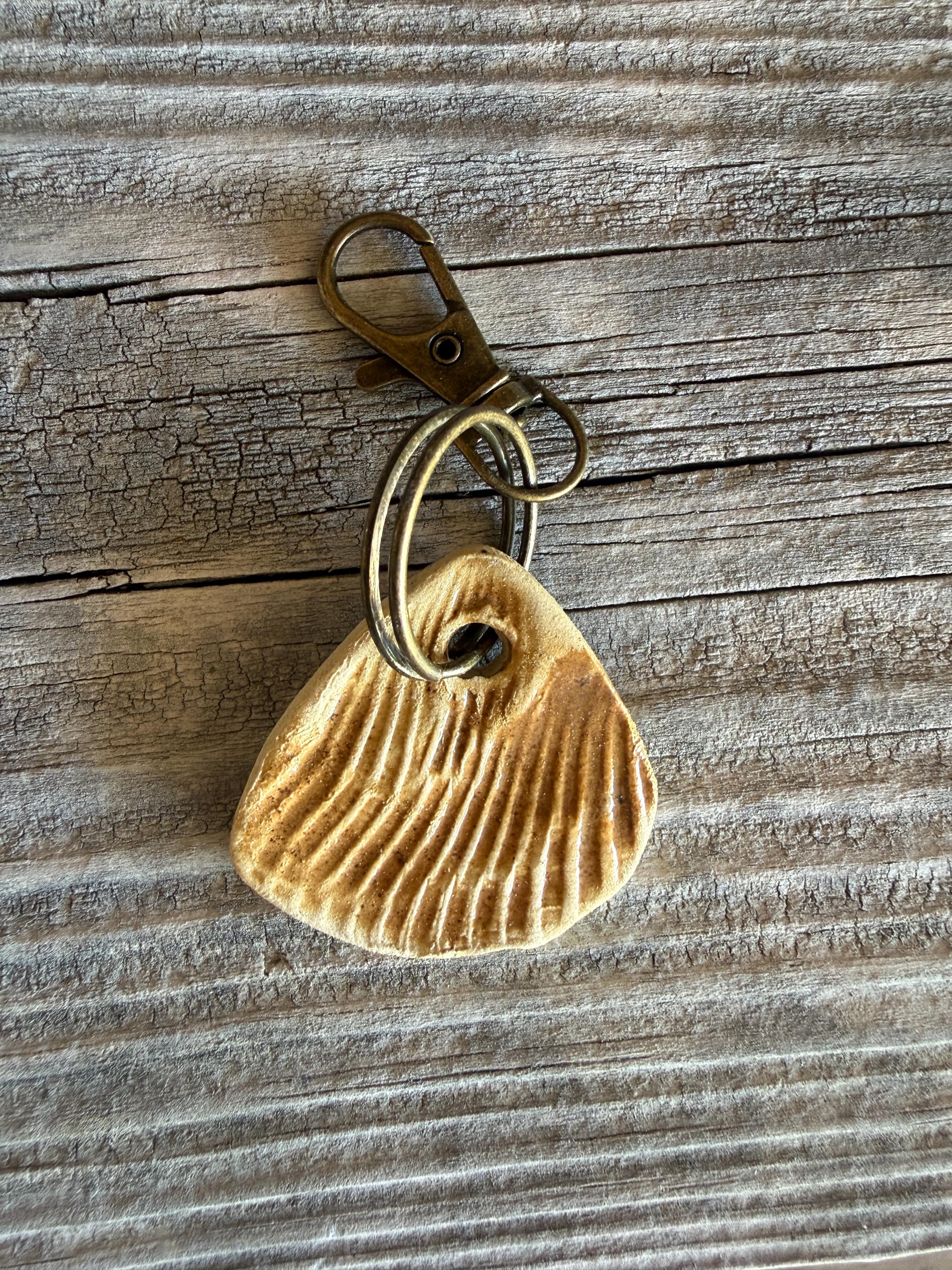 Handmade Ceramic Keychain – Beach Shell, Starfish, Honeybee, Feather ...